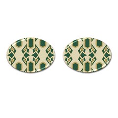 Abstract Pattern Geometric Backgrounds   Cufflinks (oval) by Eskimos