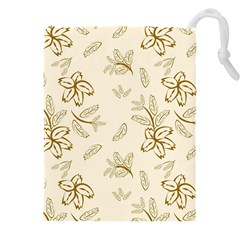 Folk Flowers Print Floral Pattern Ethnic Art Drawstring Pouch (4xl) by Eskimos