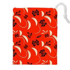 Folk Flowers Print Floral Pattern Ethnic Art Drawstring Pouch (4xl) by Eskimos