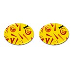 Abstract pattern geometric backgrounds   Cufflinks (Oval) Front(Pair)