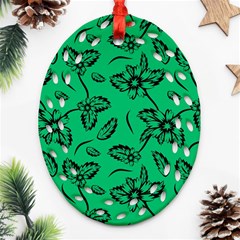 Folk Flowers Print Floral Pattern Ethnic Art Ornament (oval Filigree) by Eskimos