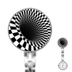 3d optical illusion, dark hole, funny effect Stainless Steel Nurses Watch Front