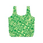 Liquid Art Pouring Abstract Seamless Pattern Lover Green Maze Full Print Recycle Bag (S) Back