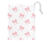 Pink bow pattern Drawstring Pouch (4XL) Front