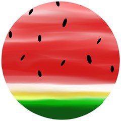 Painted Watermelon Pattern, Fruit Themed Apparel Wooden Puzzle Round by Casemiro
