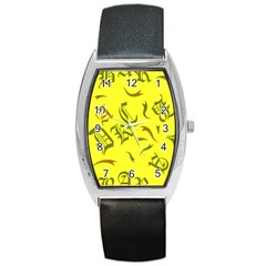 Abstract Pattern Geometric Backgrounds   Barrel Style Metal Watch by Eskimos
