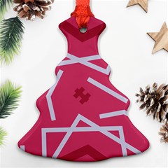 Abstract Pattern Geometric Backgrounds   Christmas Tree Ornament (two Sides) by Eskimos