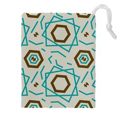 Abstract Pattern Geometric Backgrounds   Drawstring Pouch (5xl) by Eskimos