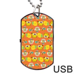 Minionspattern Dog Tag Usb Flash (one Side) by Sparkle