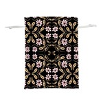 Folk flowers print Floral pattern Ethnic art Lightweight Drawstring Pouch (M) Front