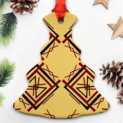 Abstract Pattern Geometric Backgrounds   Christmas Tree Ornament (two Sides) by Eskimos