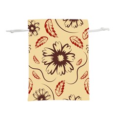 Folk Flowers Print Floral Pattern Ethnic Art Lightweight Drawstring Pouch (l) by Eskimos