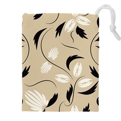 Folk Flowers Print Floral Pattern Ethnic Art Drawstring Pouch (5xl) by Eskimos
