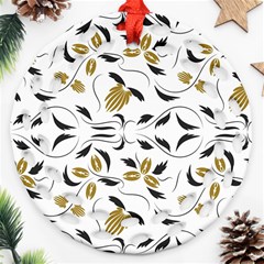 Folk Flowers Print Floral Pattern Ethnic Art Ornament (round Filigree) by Eskimos