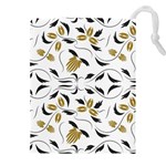 Folk flowers print Floral pattern Ethnic art Drawstring Pouch (4XL) Front