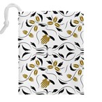 Folk flowers print Floral pattern Ethnic art Drawstring Pouch (4XL) Back