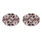 Texture Mosaic Abstract Design Cufflinks (Oval) Front(Pair)