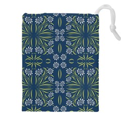 Folk Flowers Print Floral Pattern Ethnic Art Drawstring Pouch (4xl) by Eskimos