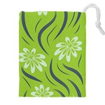 Folk flowers print Floral pattern Ethnic art Drawstring Pouch (4XL) Front