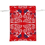 Floral folk damask pattern Fantasy flowers   Lightweight Drawstring Pouch (XL) Front