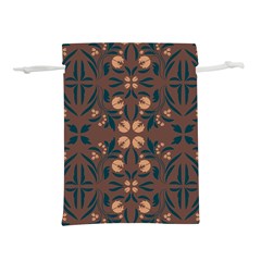 Floral Folk Damask Pattern  Lightweight Drawstring Pouch (s) by Eskimos