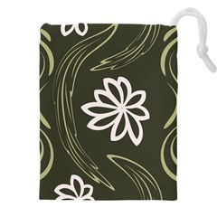 Folk Flowers Print Floral Pattern Ethnic Art Drawstring Pouch (4xl) by Eskimos