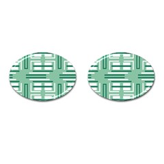 Abstract Pattern Geometric Backgrounds   Cufflinks (oval) by Eskimos