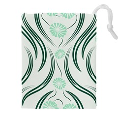 Folk Flowers Print Floral Pattern Ethnic Art Drawstring Pouch (5xl) by Eskimos