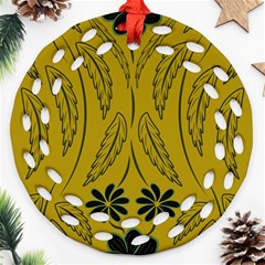 Folk Flowers Print Floral Pattern Ethnic Art Ornament (round Filigree) by Eskimos