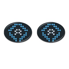 Abstract Pattern Geometric Backgrounds   Cufflinks (oval) by Eskimos