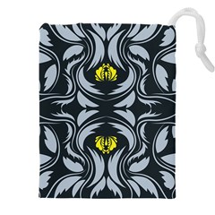 Folk Flowers Print Floral Pattern Ethnic Art Drawstring Pouch (5xl) by Eskimos