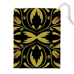 Folk Flowers Print Floral Pattern Ethnic Art Drawstring Pouch (4xl) by Eskimos