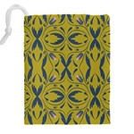 Folk flowers print Floral pattern Ethnic art Drawstring Pouch (4XL) Back