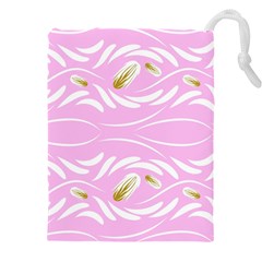 Folk Flowers Print Floral Pattern Ethnic Art Drawstring Pouch (4xl) by Eskimos