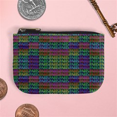 Paris Words Motif Colorful Pattern Mini Coin Purse by dflcprintsclothing