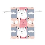 Cute Seamless Pattern With Cats Lightweight Drawstring Pouch (S) Back