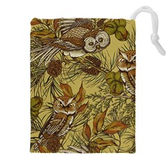 Forest-vintage-seamless-background-with-owls Drawstring Pouch (5xl) by Jancukart