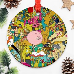 Cartoon Wallpapers Round Ornament (two Sides) by Jancukart