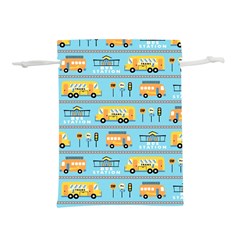 Buses-cartoon-pattern-vector Lightweight Drawstring Pouch (l) by Jancukart