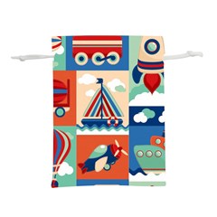 Toy-transport-cartoon-seamless-pattern-with-airplane-aerostat-sail-yacht-vector-illustration Lightweight Drawstring Pouch (s) by Jancukart