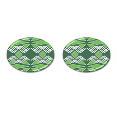 Abstract Pattern Geometric Backgrounds  Cufflinks (oval) by Eskimos