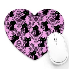 Pink Cats Heart Mousepads by NerdySparkleGoth