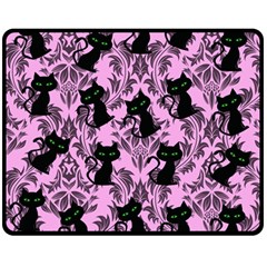 Pink Cats Double Sided Fleece Blanket (medium)  by NerdySparkleGoth