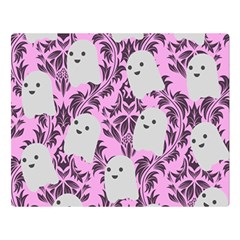 Pink Ghosts Double Sided Flano Blanket (large)  by NerdySparkleGoth