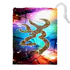 Browning Deer Glitter Galaxy Drawstring Pouch (5xl) by artworkshop