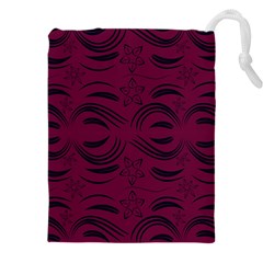 Folk Flowers Print Floral Pattern Ethnic Art Drawstring Pouch (4xl) by Eskimos
