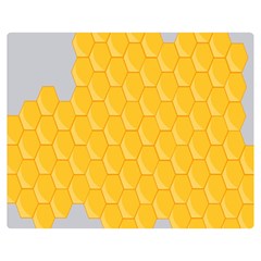 Hexagons Yellow Honeycomb Hive Bee Hive Pattern Double Sided Flano Blanket (medium)  by artworkshop