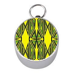 Abstract Pattern Geometric Backgrounds Mini Silver Compasses by Eskimos