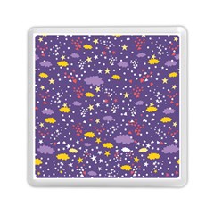 Pattern-cute-clouds-stars Memory Card Reader (square) by Jancukart