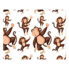 Monkey-seamless-pattern Double Sided Flano Blanket (large)  by Jancukart